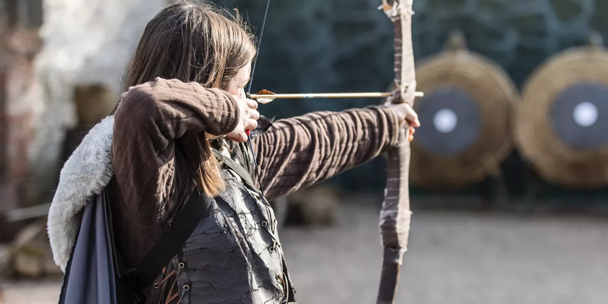 Woman aiming a bow, Nothern Ireland