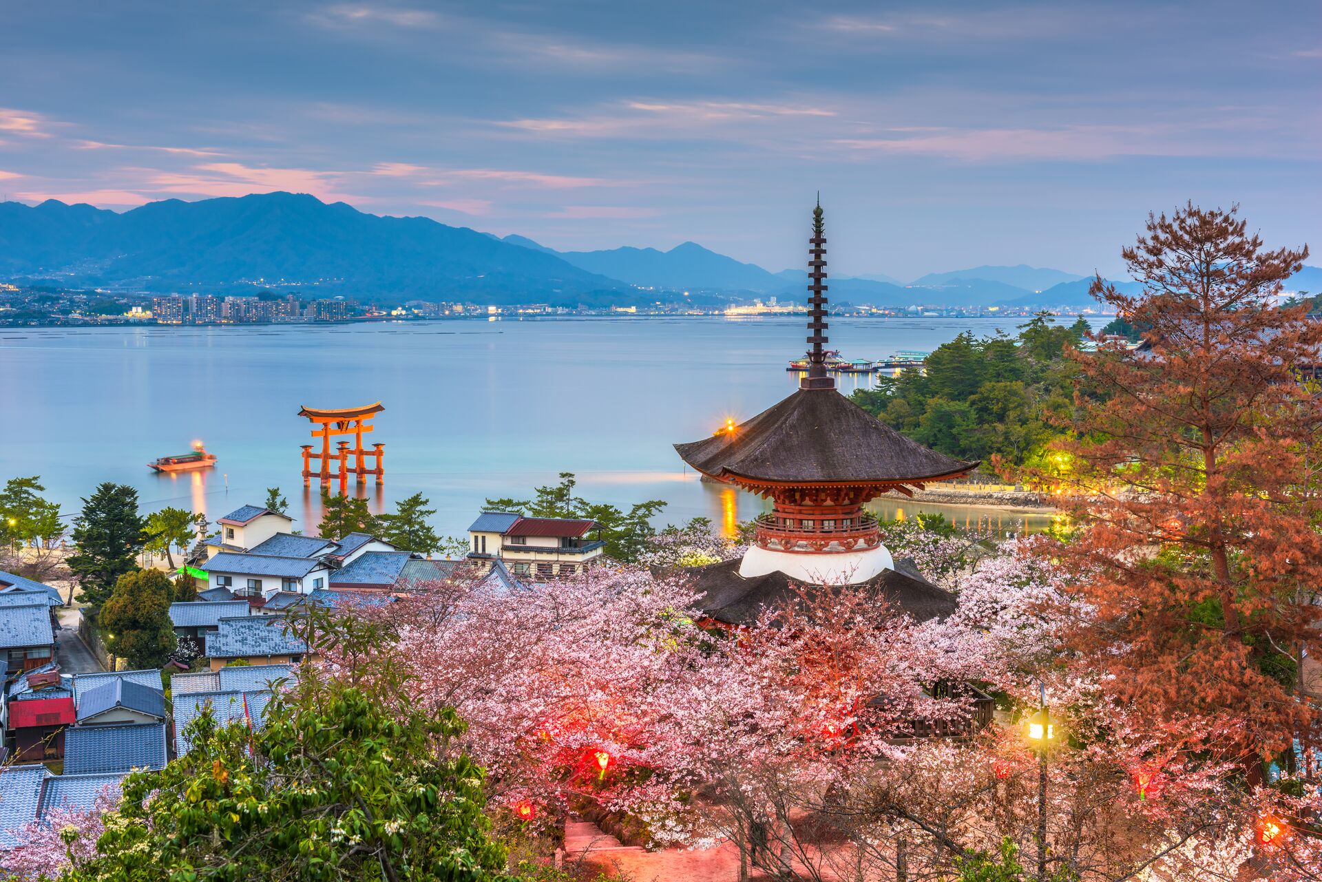 Floating Torii Gate off the coast of Hiroshima, Japan