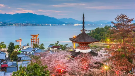 Floating Torii Gate off the coast of Hiroshima, Japan