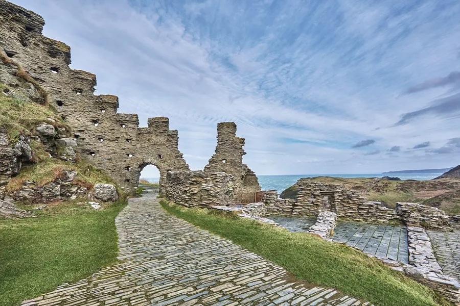 Tintagel Castle Ruins in Cornwall, England