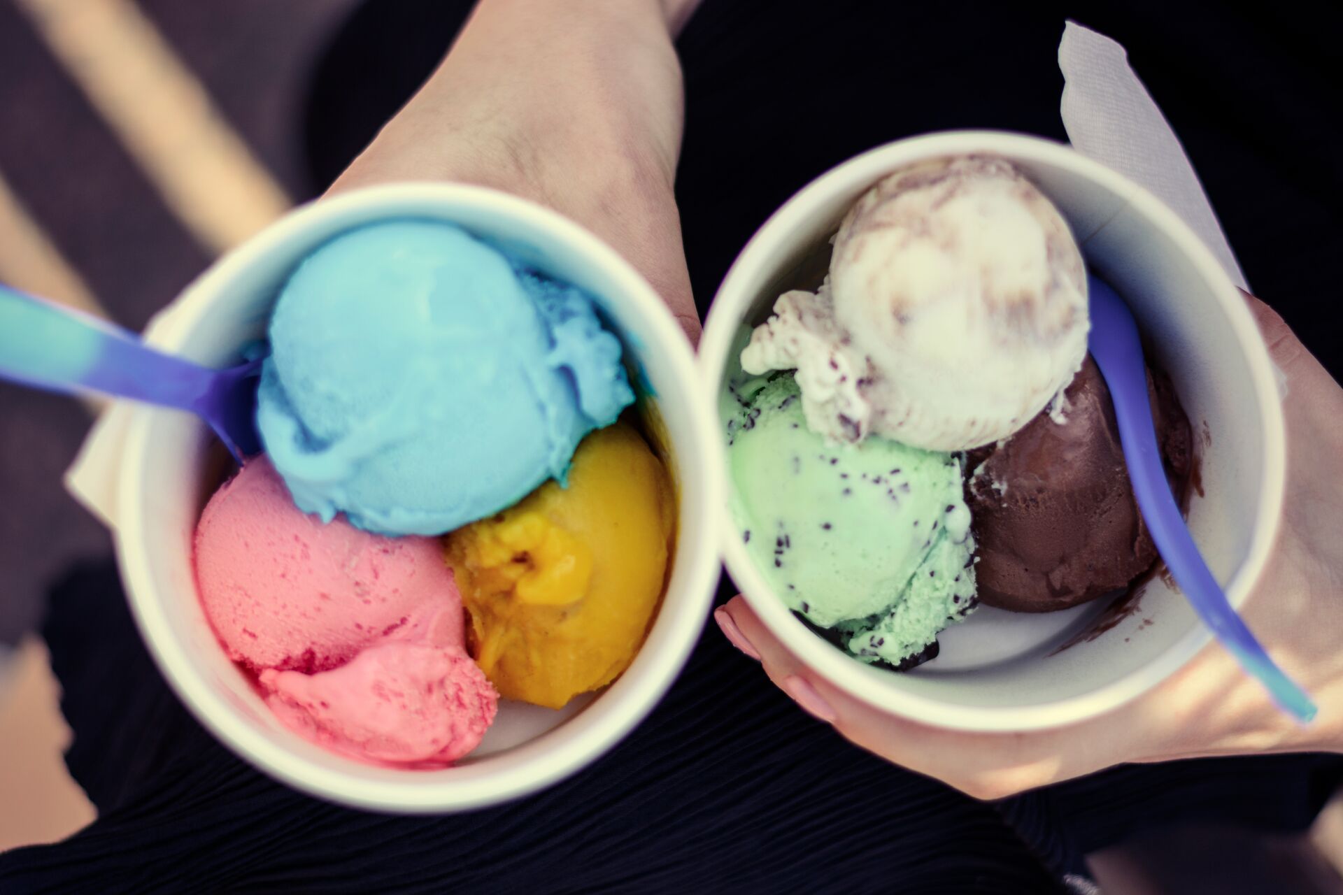 Aerial view of ice cream