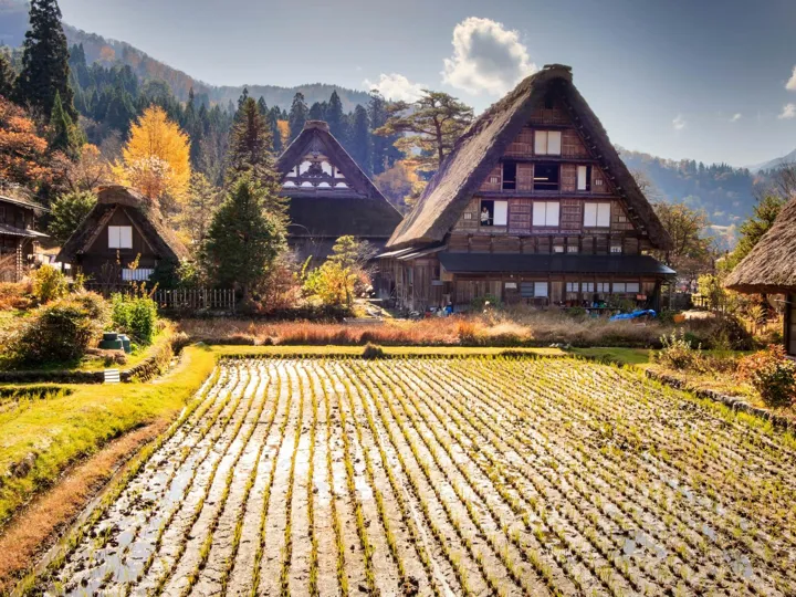 Traditional and historical Japanese Village Ogimachi Shirakawa in Japan