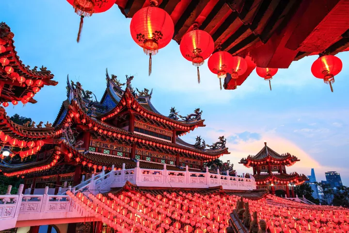 Thean Hou Temple during Chinese New Year celebrations in Kuala Lumpur, Malaysia