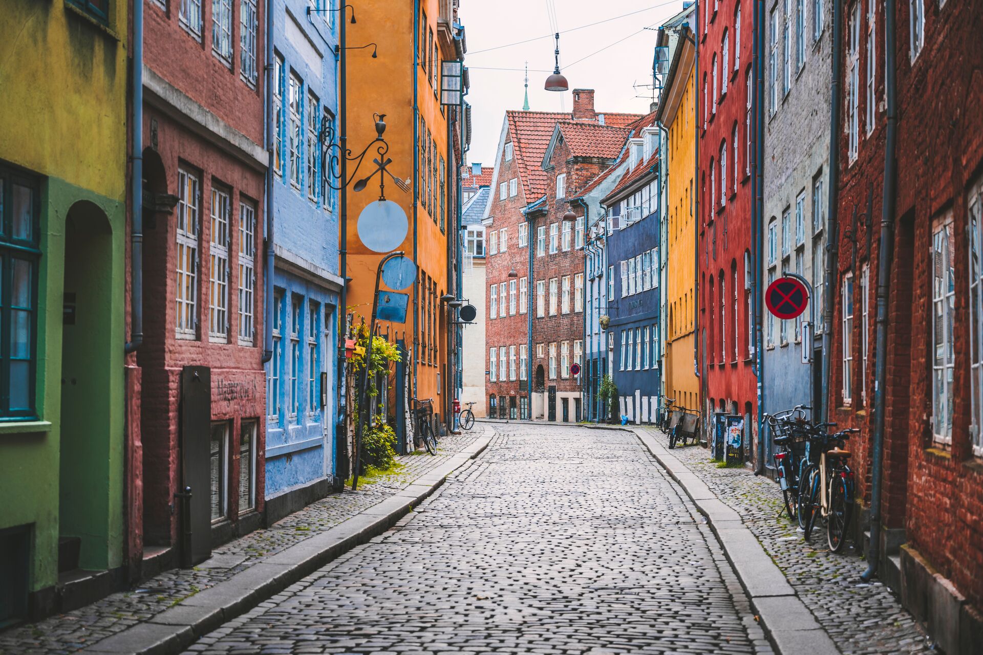 Cobblestone Alley in Copenhagen, Denmark
