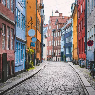 Cobblestone Alley in Copenhagen, Denmark