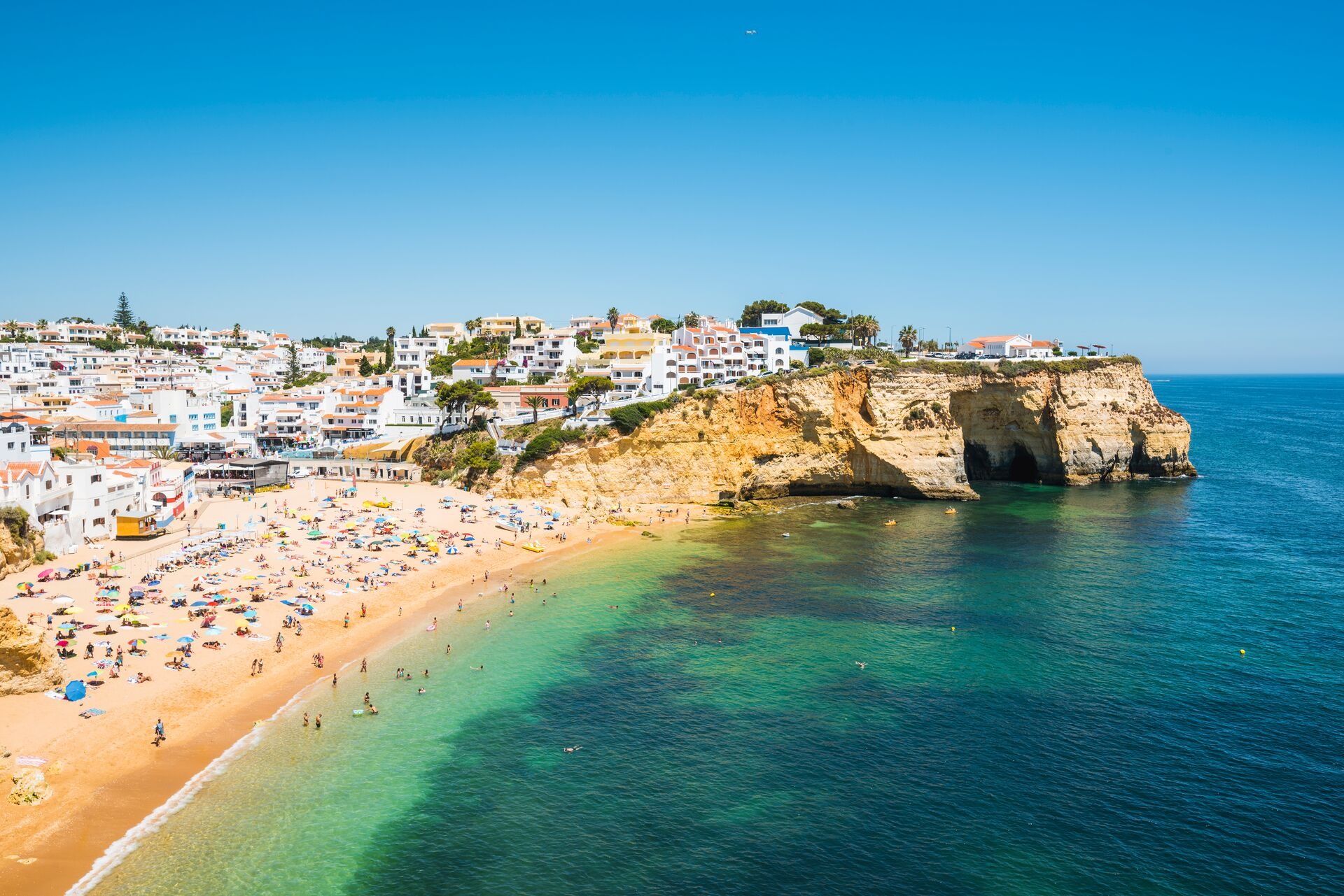 Large Summer Beach In Algarve Portugal