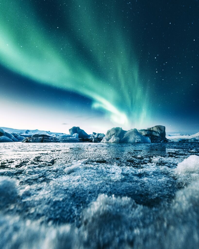 Aurora Borealis in Jokulsarlon