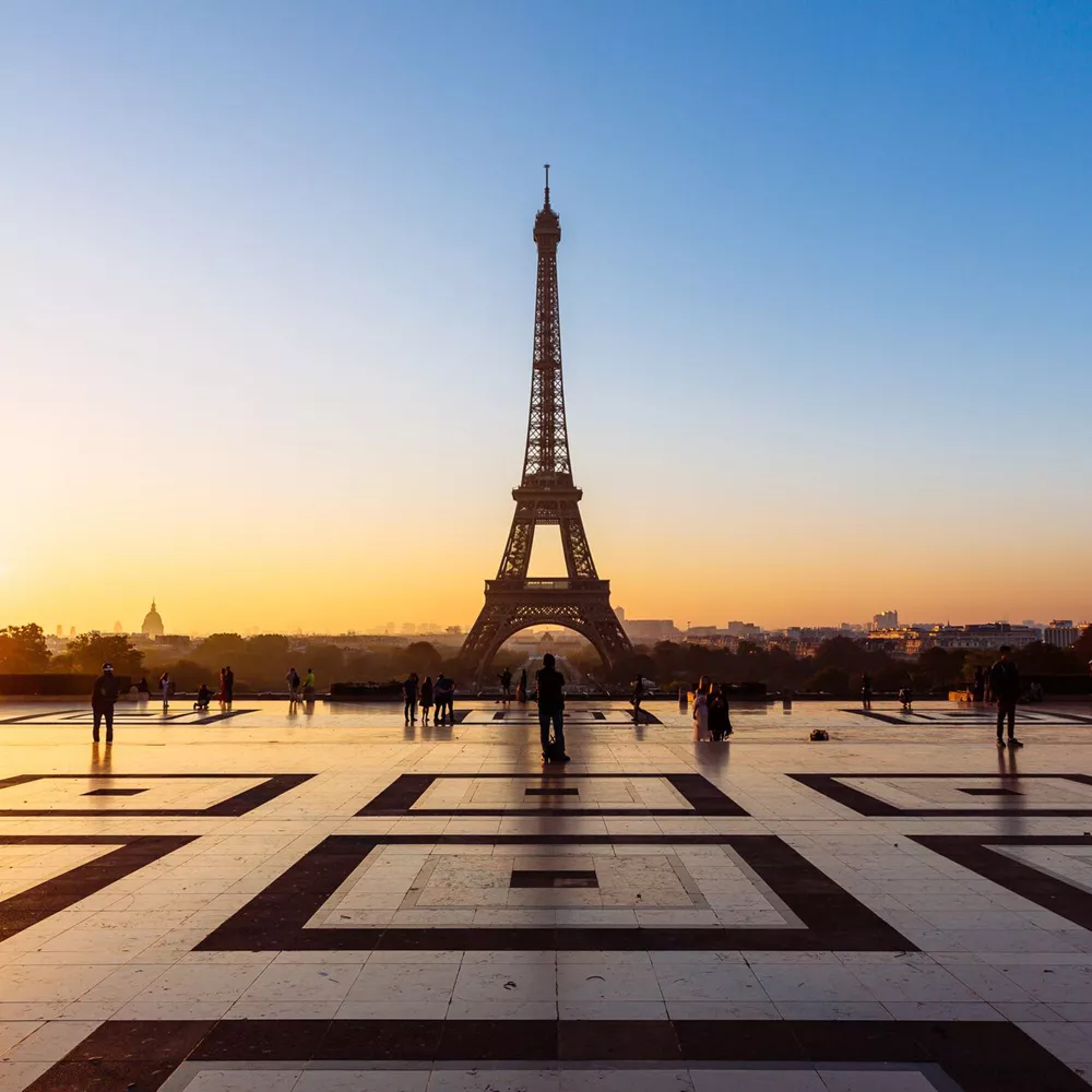 Eiffel Tower And Trocadero Square At Sunrise, Paris, France