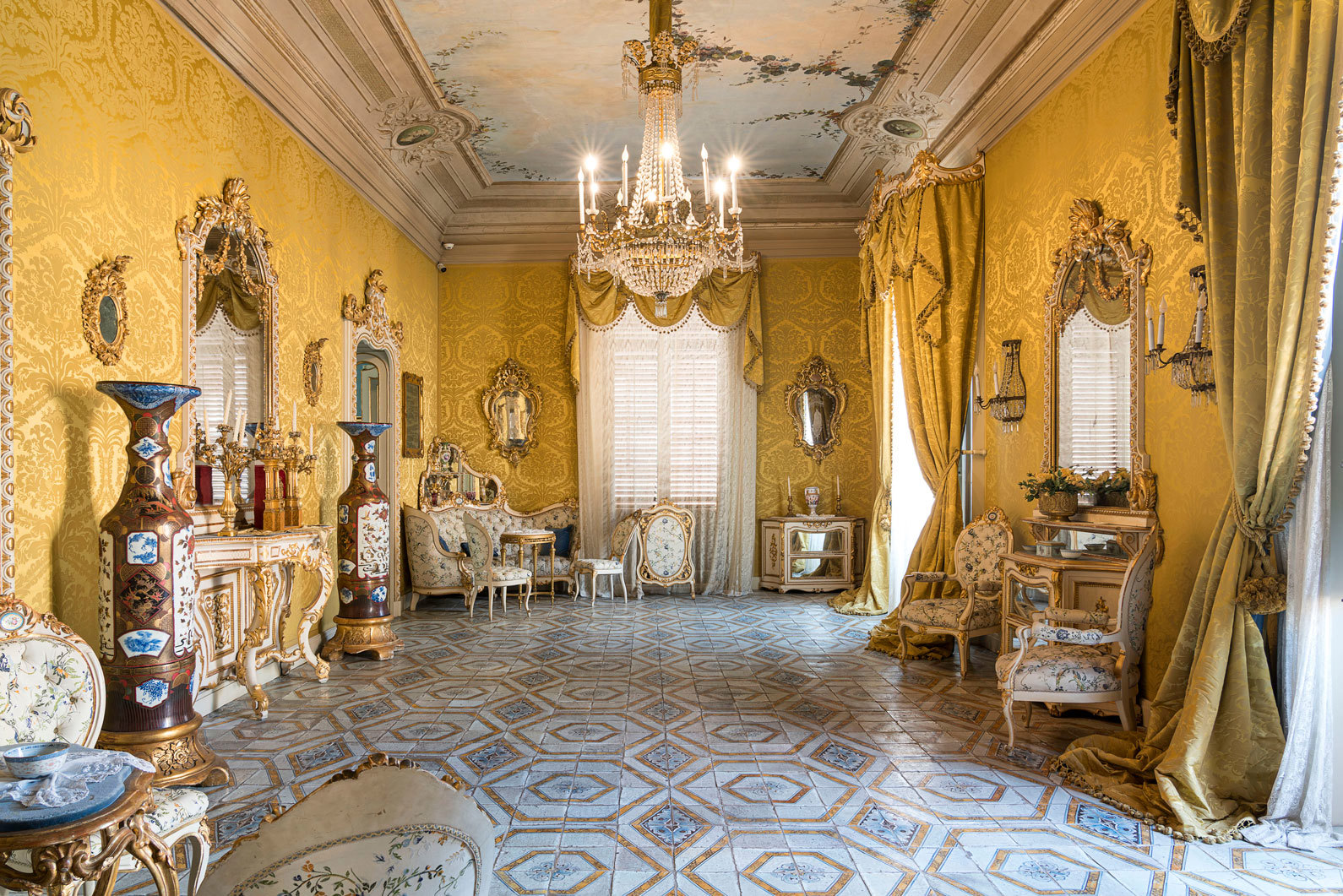 The interior of the Palazzo Francavilla in Palermo, Italy