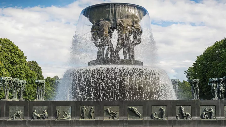 Fountain in Frogner Park, Oslo, Norway