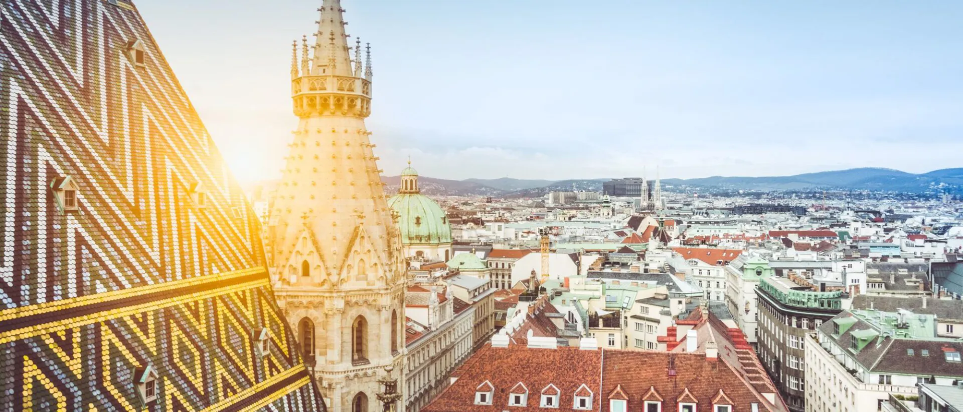 Skyline from St Stephen's Cathedral Roof in Vienna, Austria