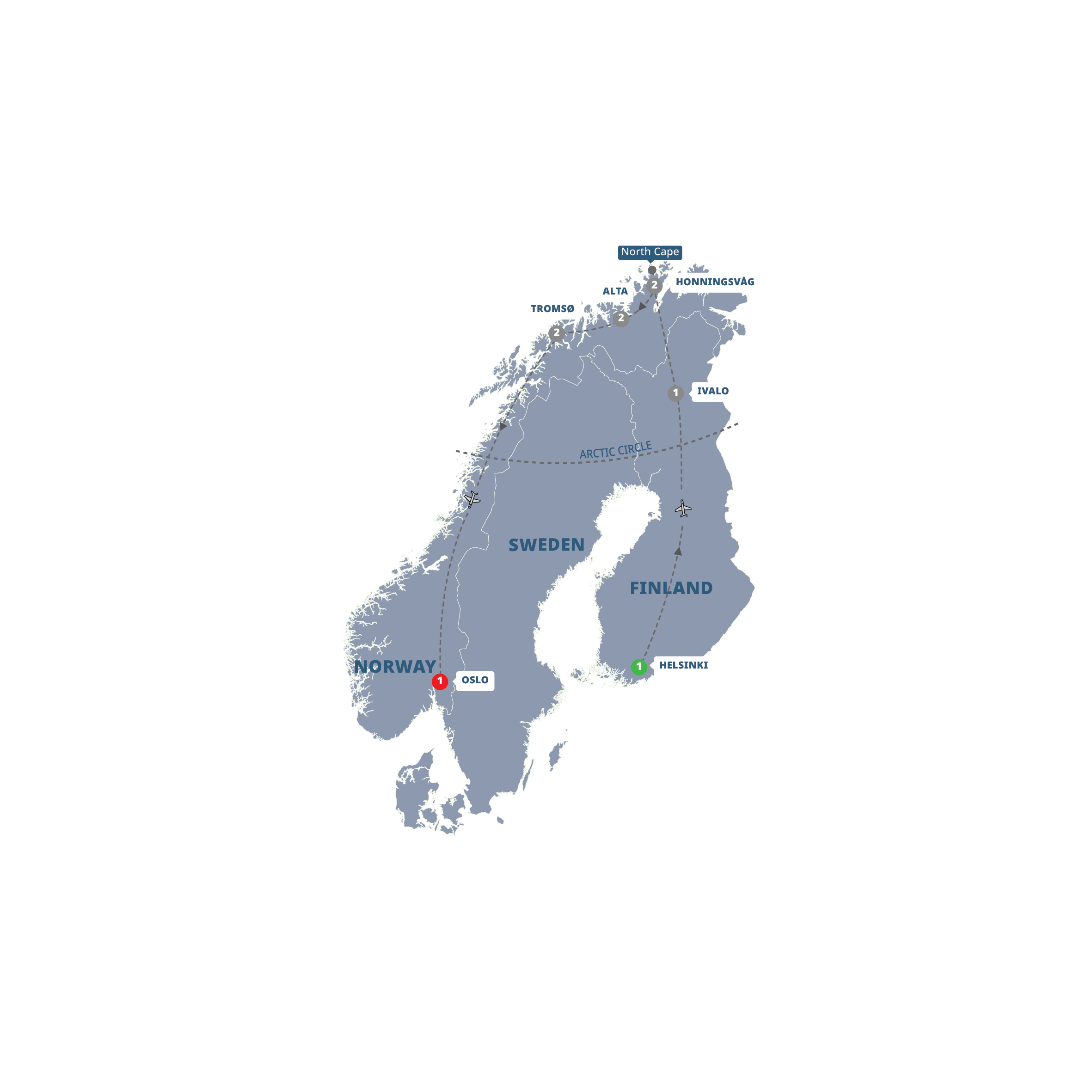 Map Northern Lights Of Scandinavia Guided Tour W800 27