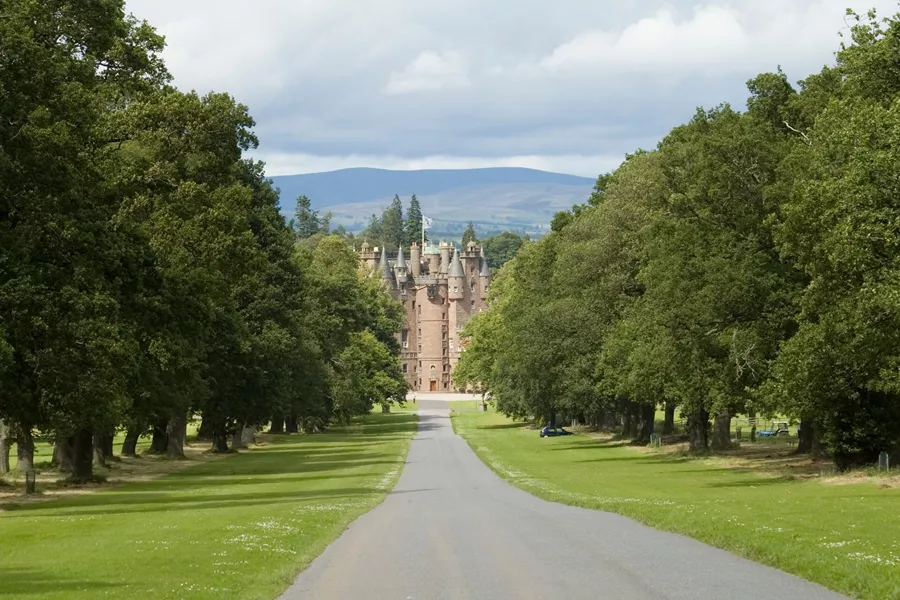 Glamis Castle near the city of Dundee in Scotland