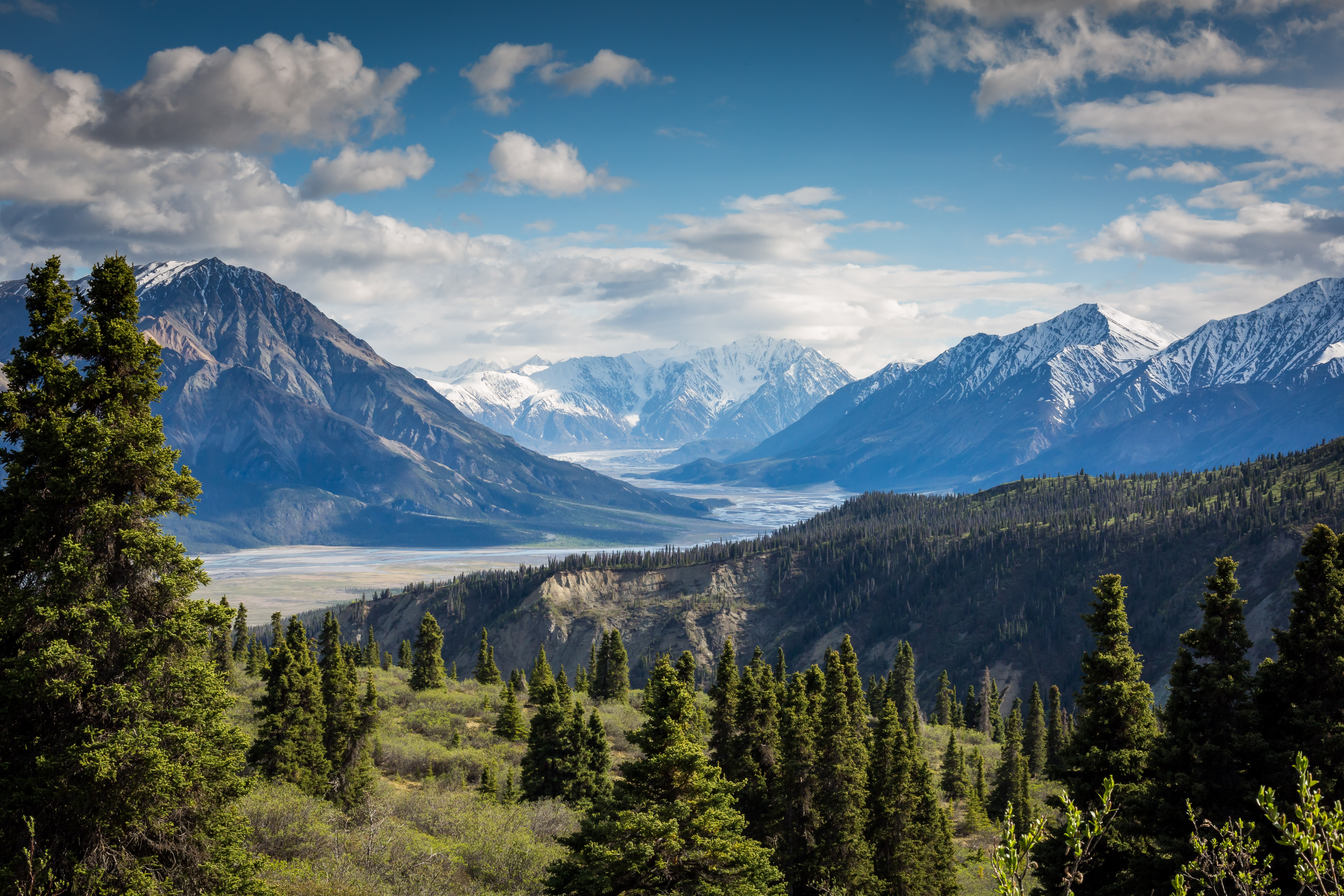 Mountain view in Kluane National Park in Canada.
