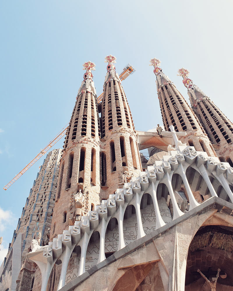 Barcelona Sagrada Familia on sunny day 