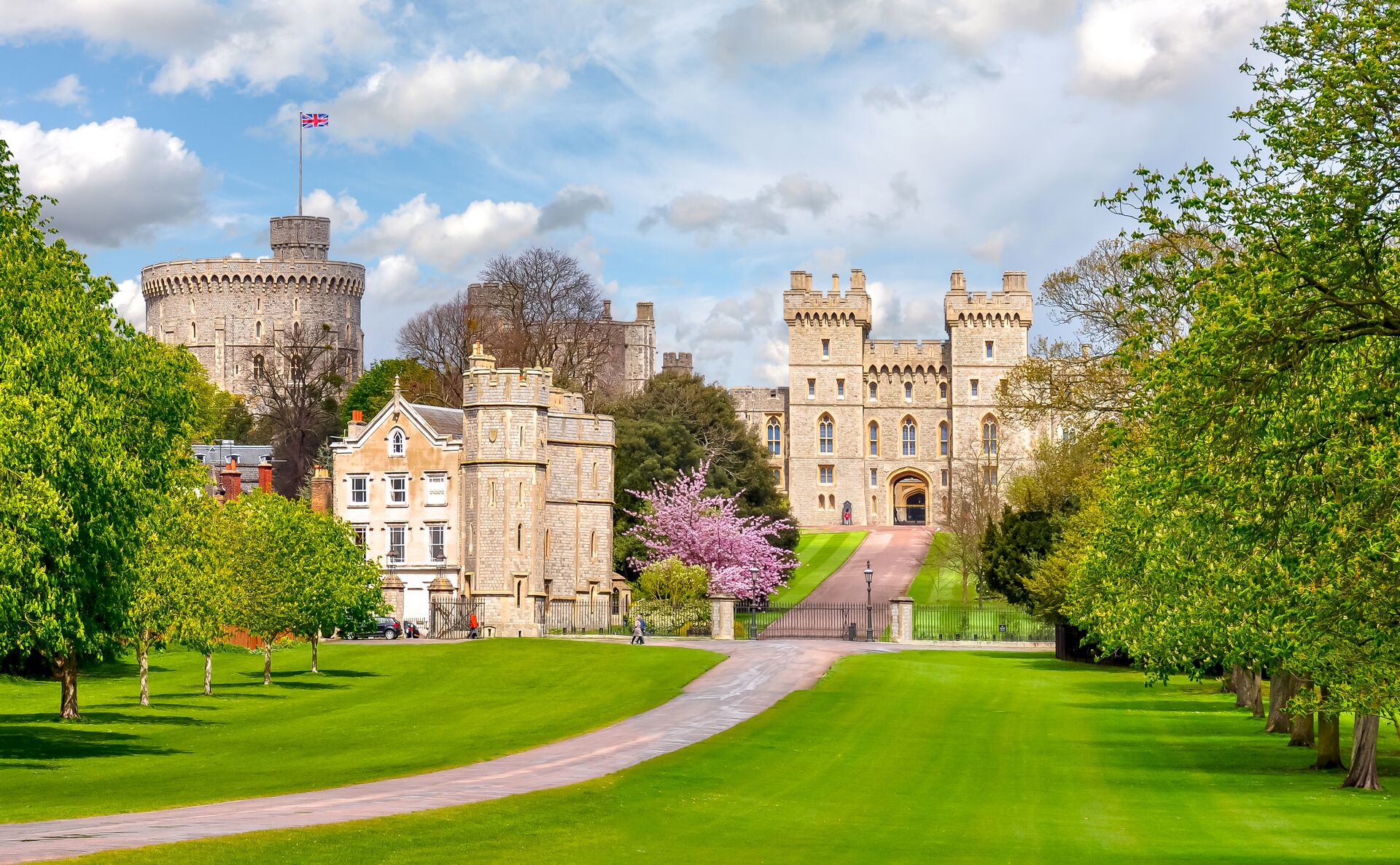 Windsor Castle on a sunny, spring day in England, the UK
