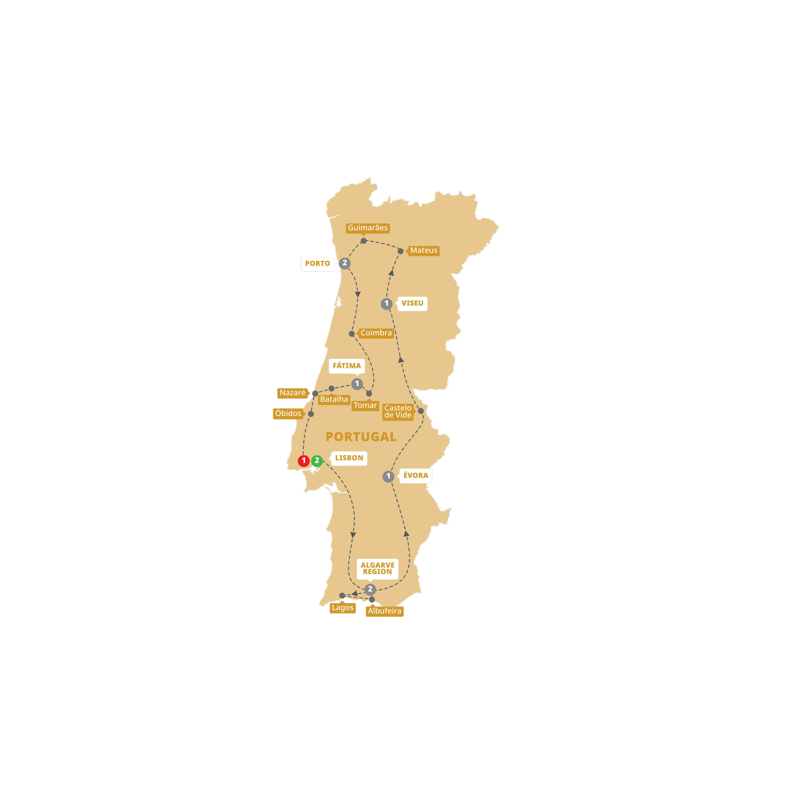 Best Portugal Guided Tour Map 2025