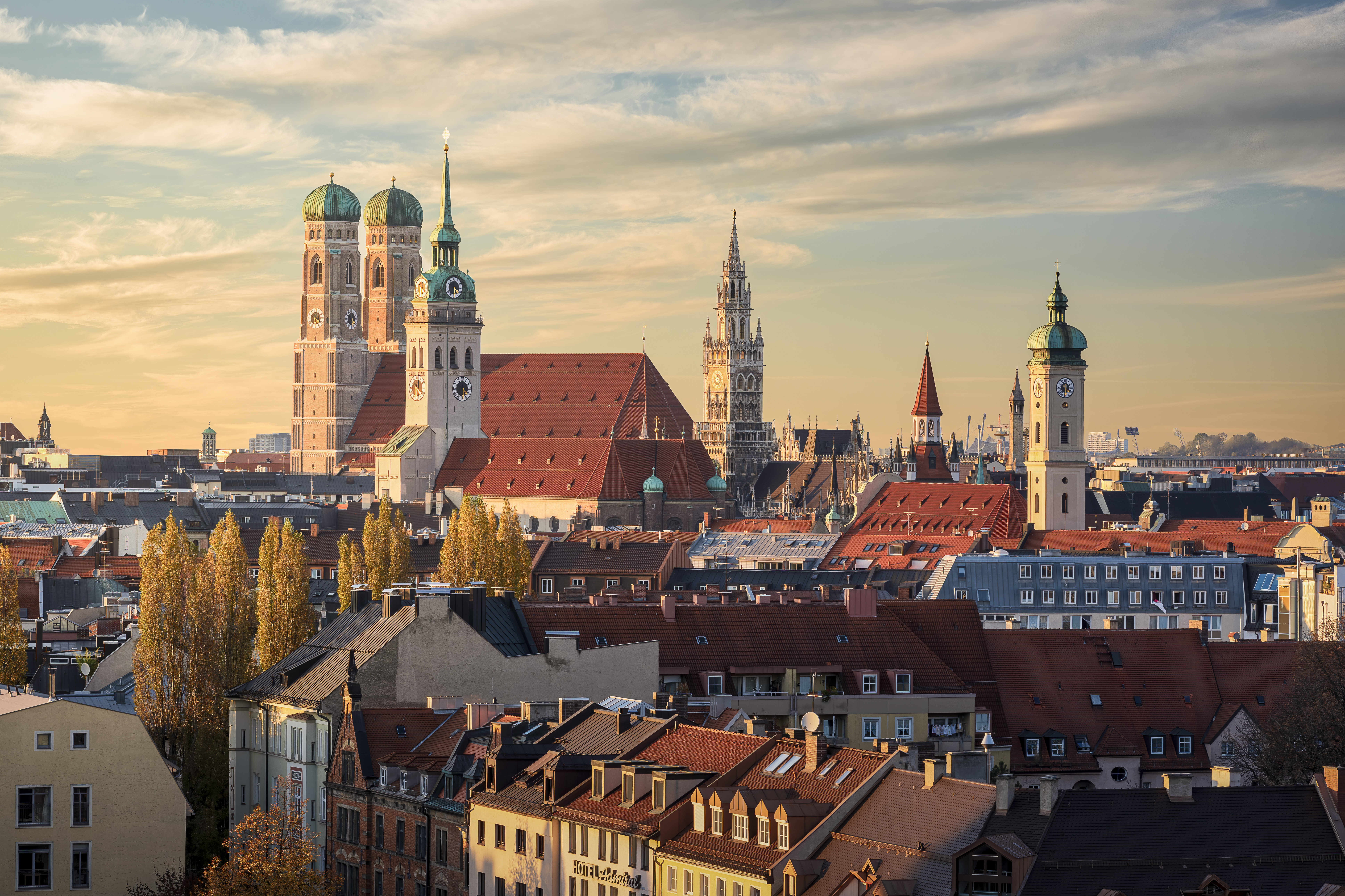 Cityscape Of Historical Center, Munich, Bavaria, Germany