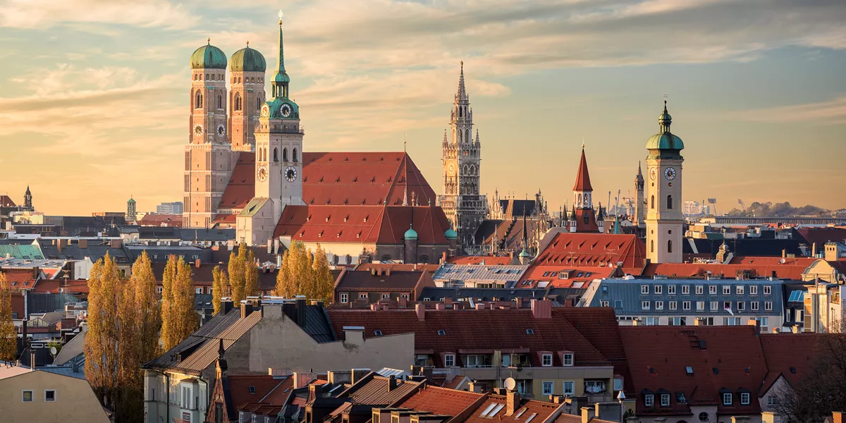 Cityscape Of Historical Center, Munich, Bavaria, Germany