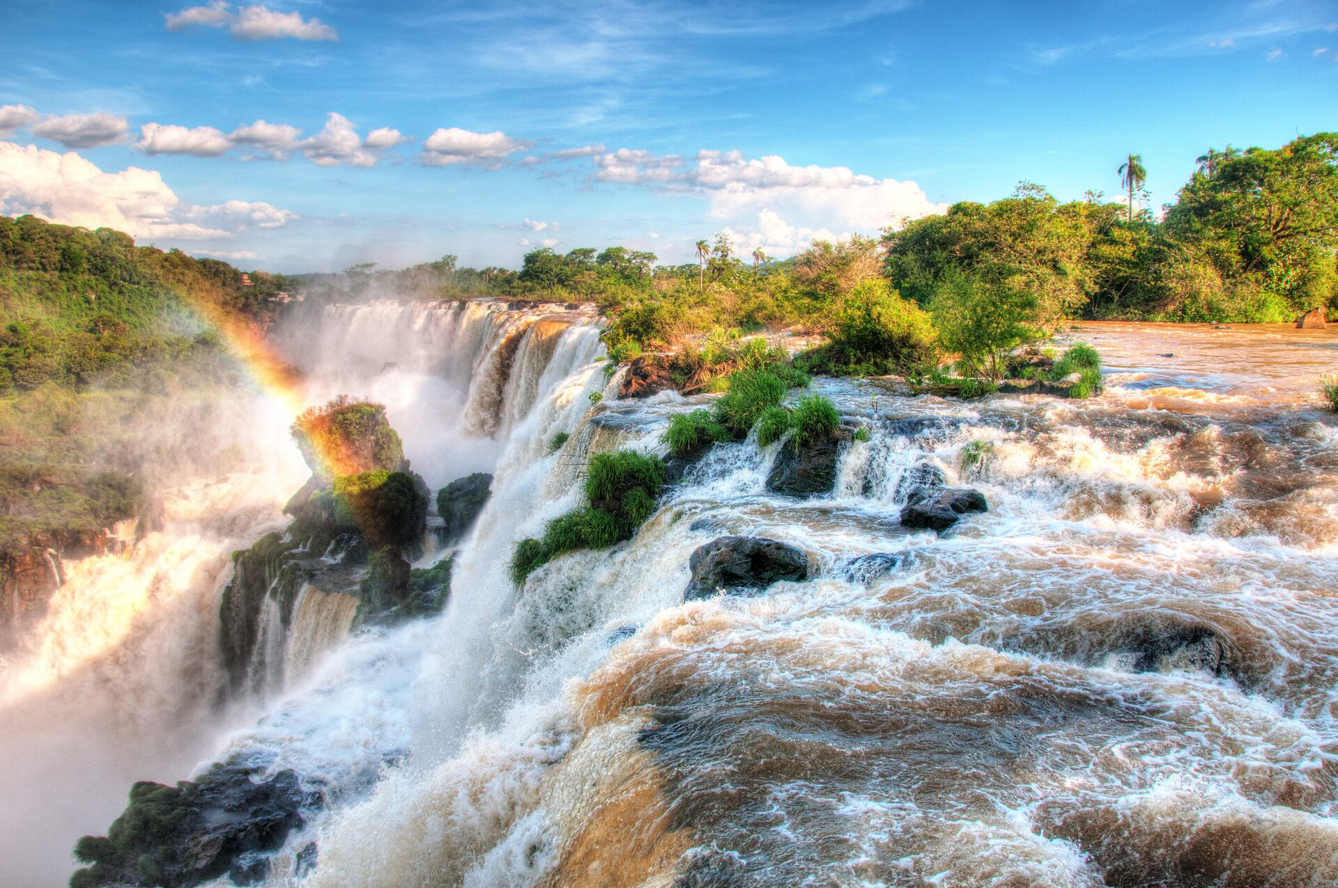 Waterfalls On Sunny Day, Iguazu, Argentina