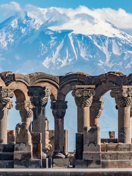 Yerevan Ruins Zvartnos Temple in Armenia