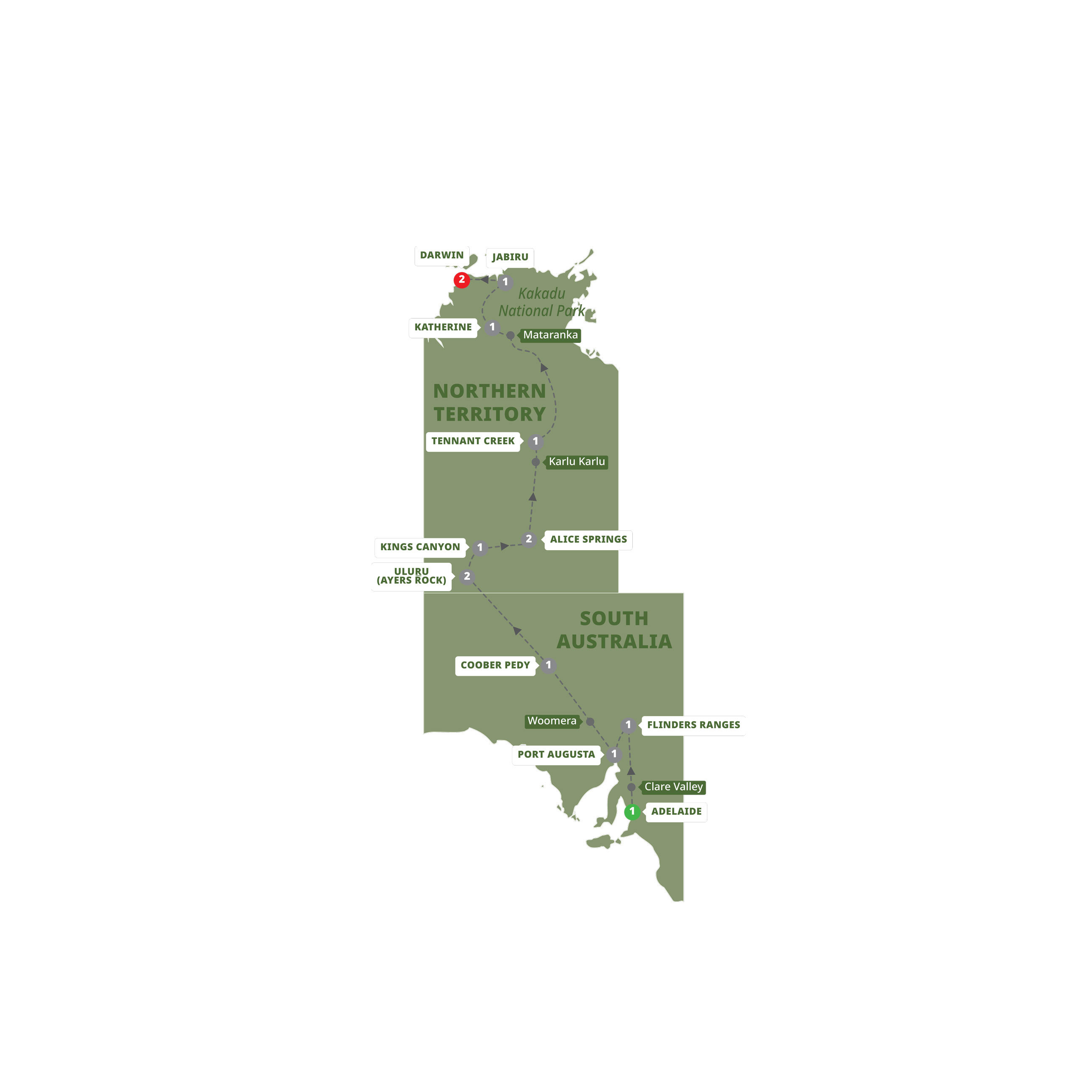 Outback Adventure Guided Tour Map 2025
