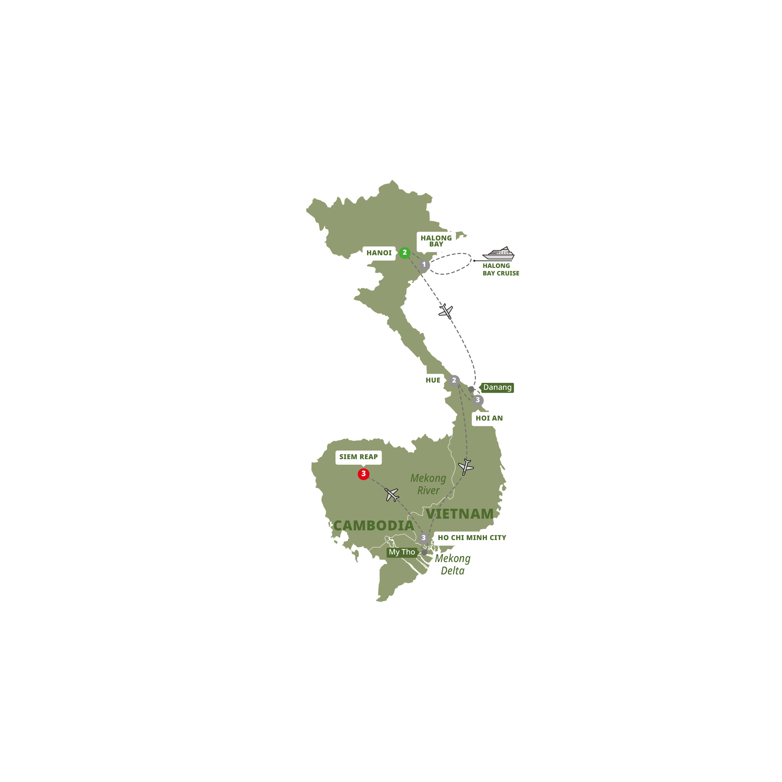 Vietnam Temples Angkor Guided Tour Map 2025