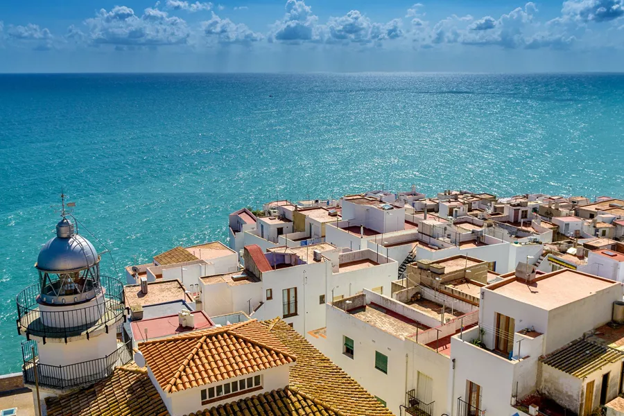 View Over The Town Of Peníscola In The Region Of Valencia Spain