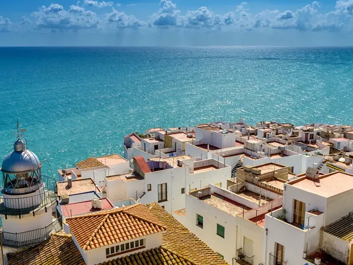 View Over The Town Of Peníscola In The Region Of Valencia Spain