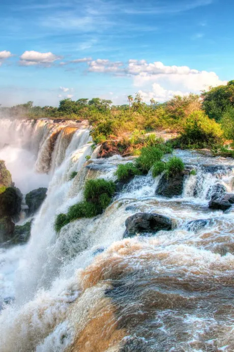 Rainbow above Iguazu River in Argentina