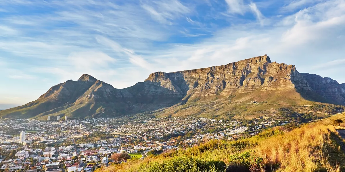Table Mountain And Cape Town City At Sunrise