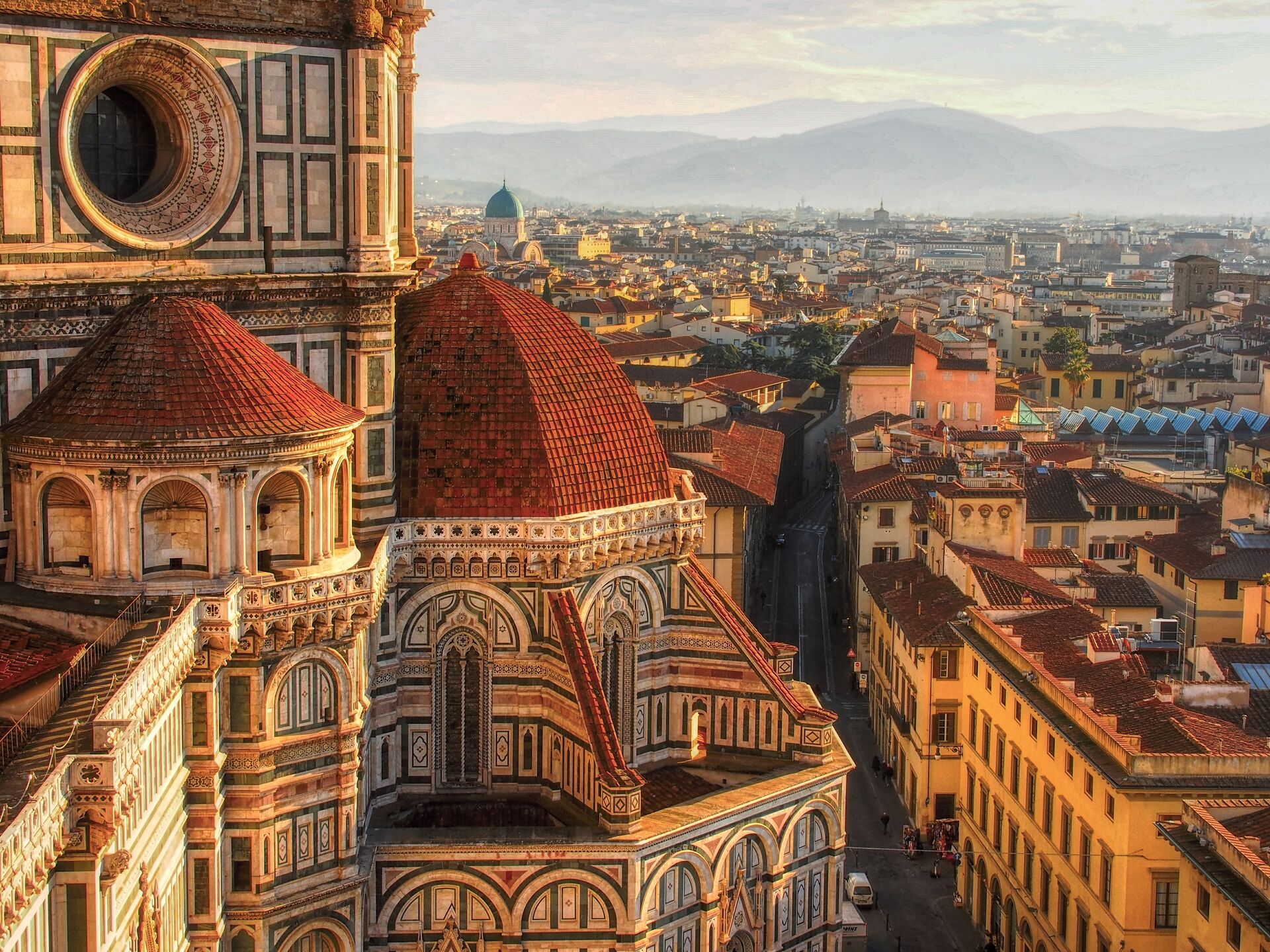Florence Tuscany at sunset as seen from the Duomo