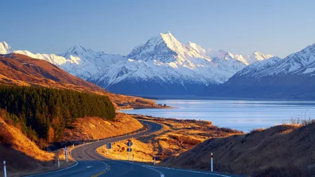 Mount Cook and Lake Pukaki in New Zealand