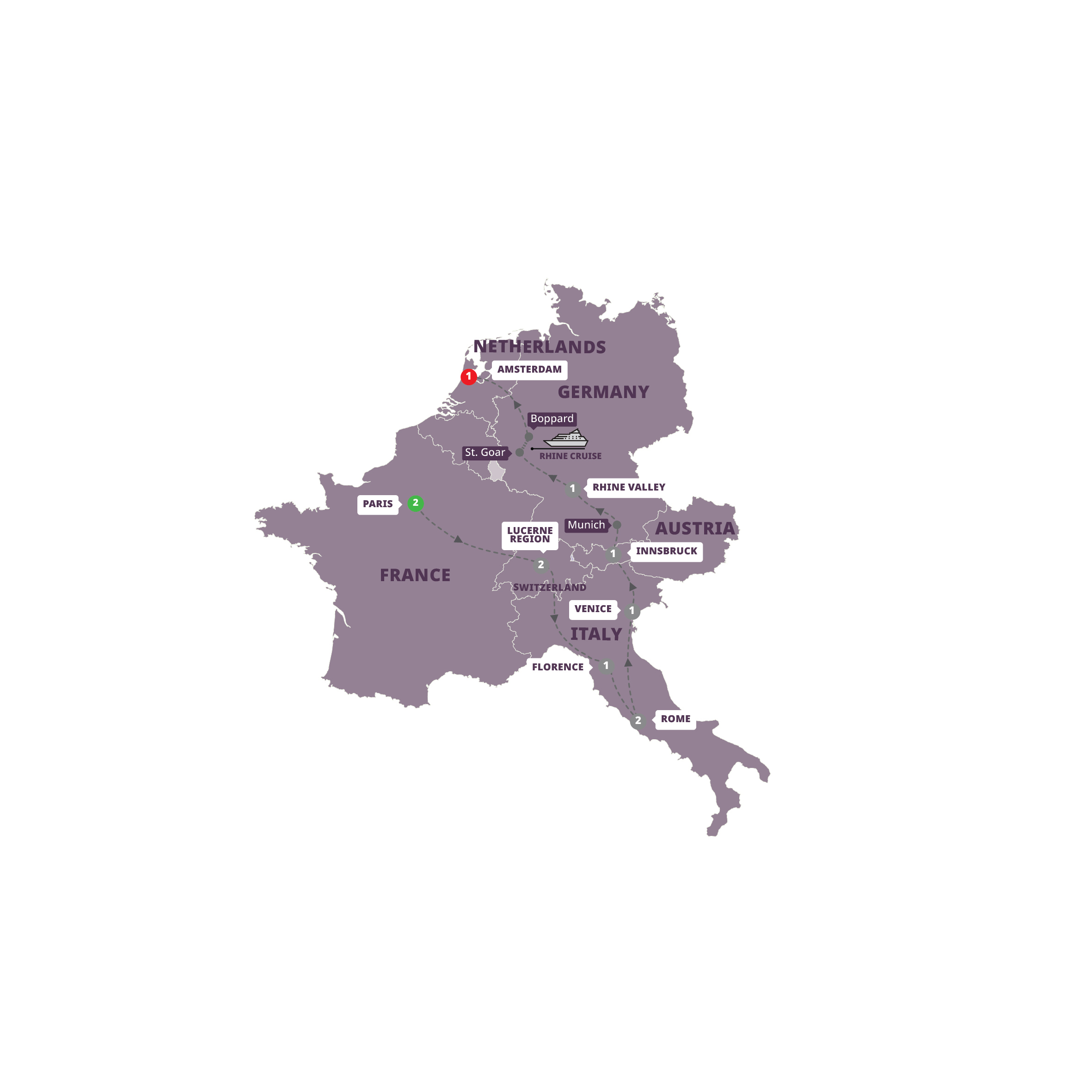 European Experience Guided Tour Map 2026 EEXP