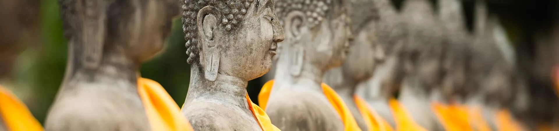 Old Buddha statues in temple in Ayutthaya, Thailand