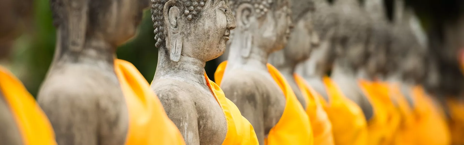 Old Buddha statues in temple in Ayutthaya, Thailand