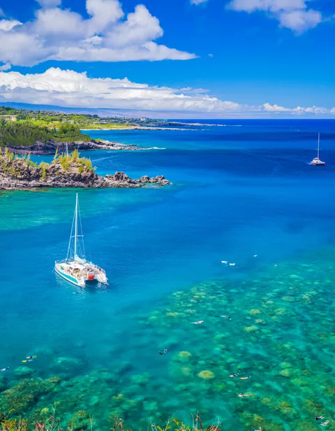 Landscape Of Honolua Bay Maui Hawaii Snorkeling Coral Reefs In Marine Preserve 1225416443