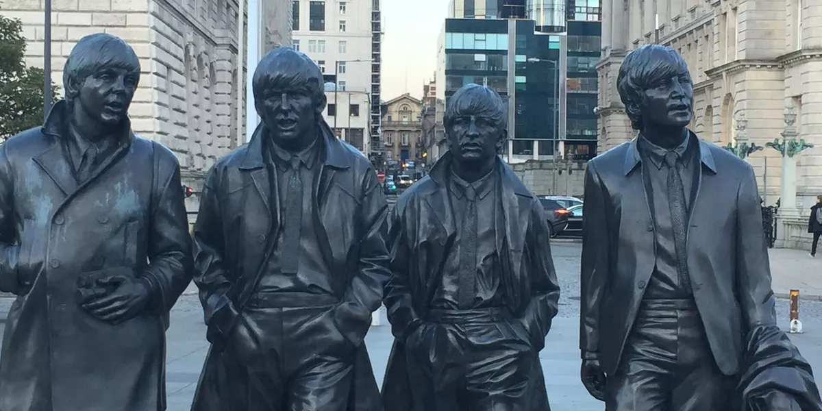 Statues of the Beatles in Liverpool, England