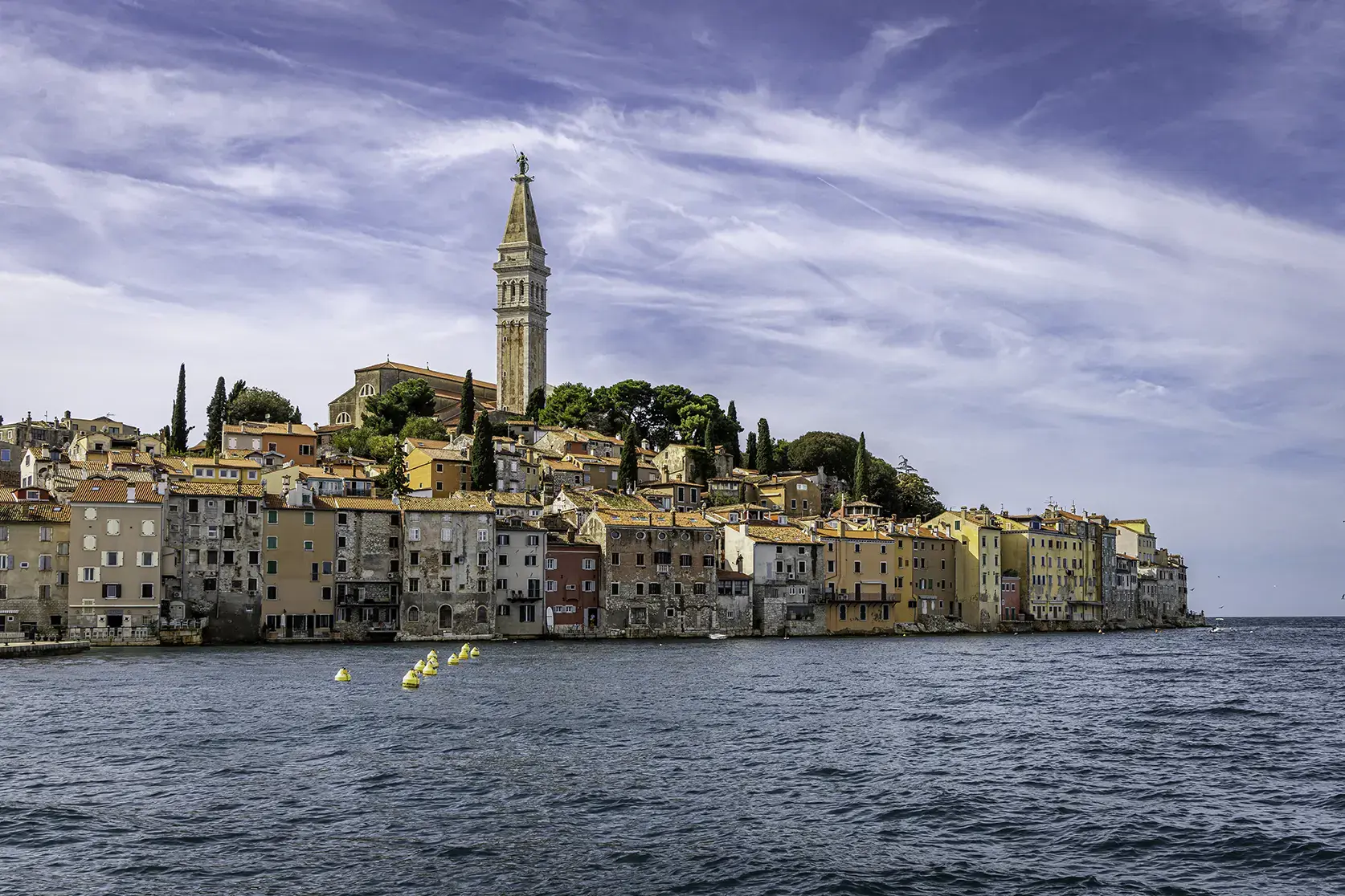 A landscape view of St Euphemia Church in Istria, Croatia 