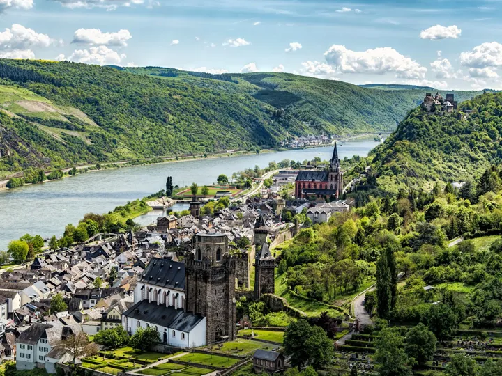 View over the Rhine and Obersel with its historical buildings