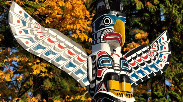 Closeup Of A Totem in Canada