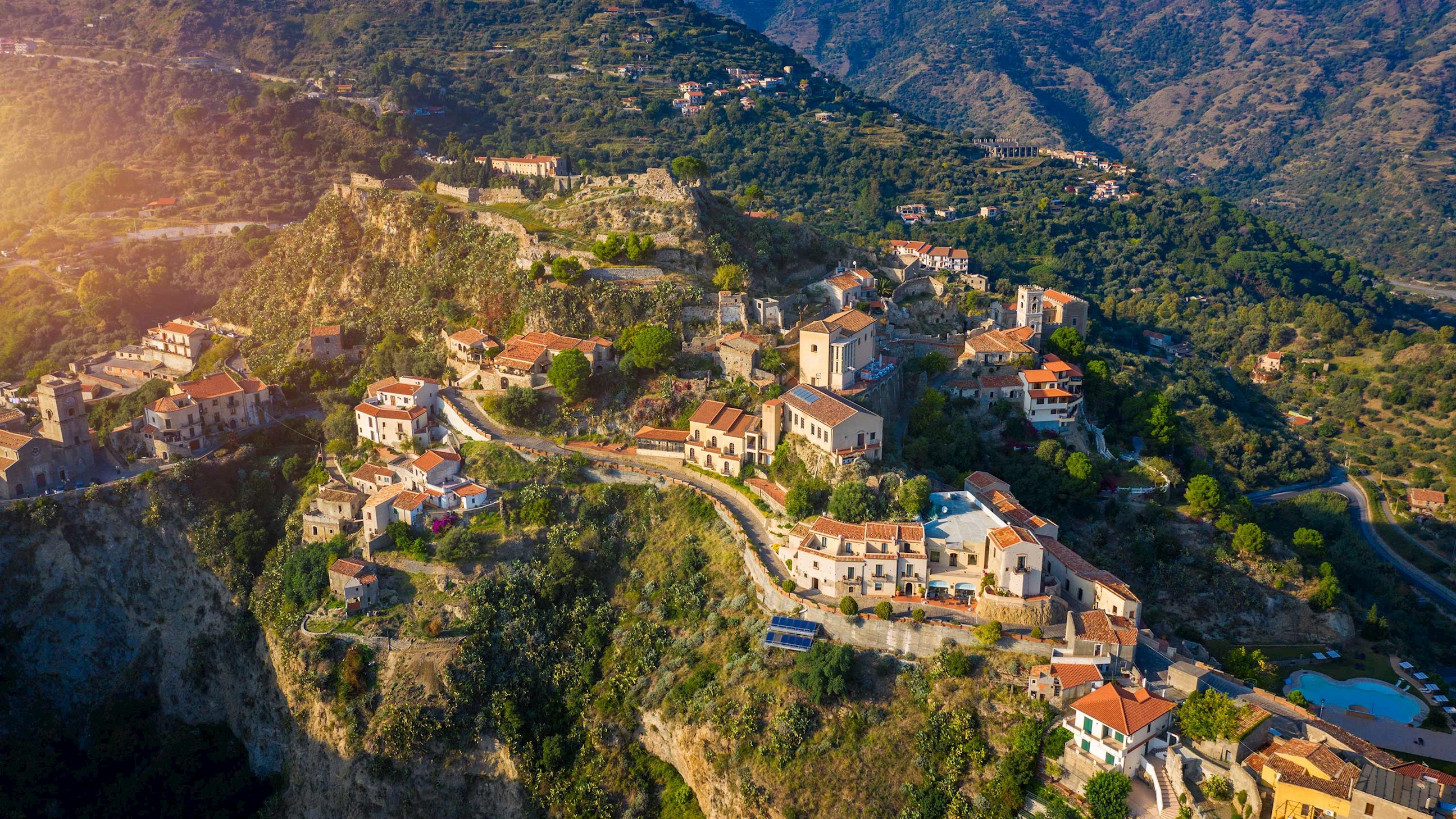 A scenic view of the village of Savoca, Italy