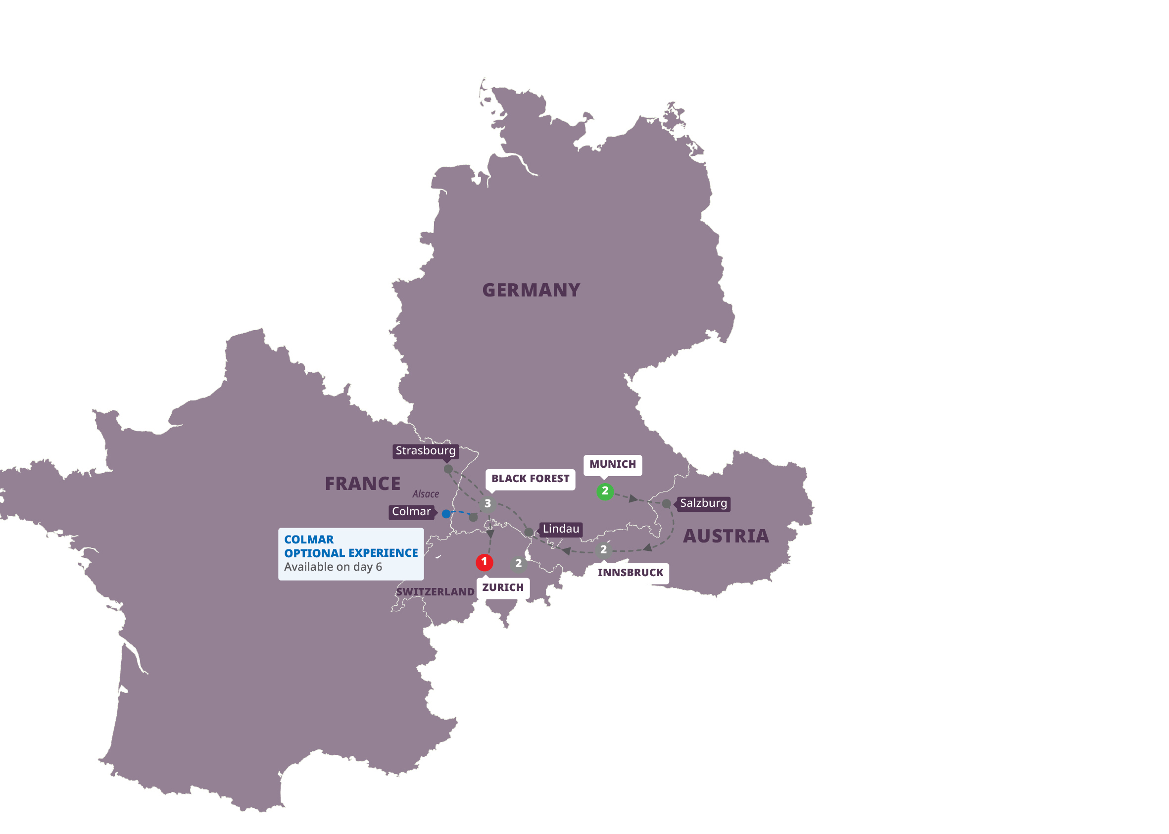 Map Alpine Christmas Markets Guided Tour W550 27