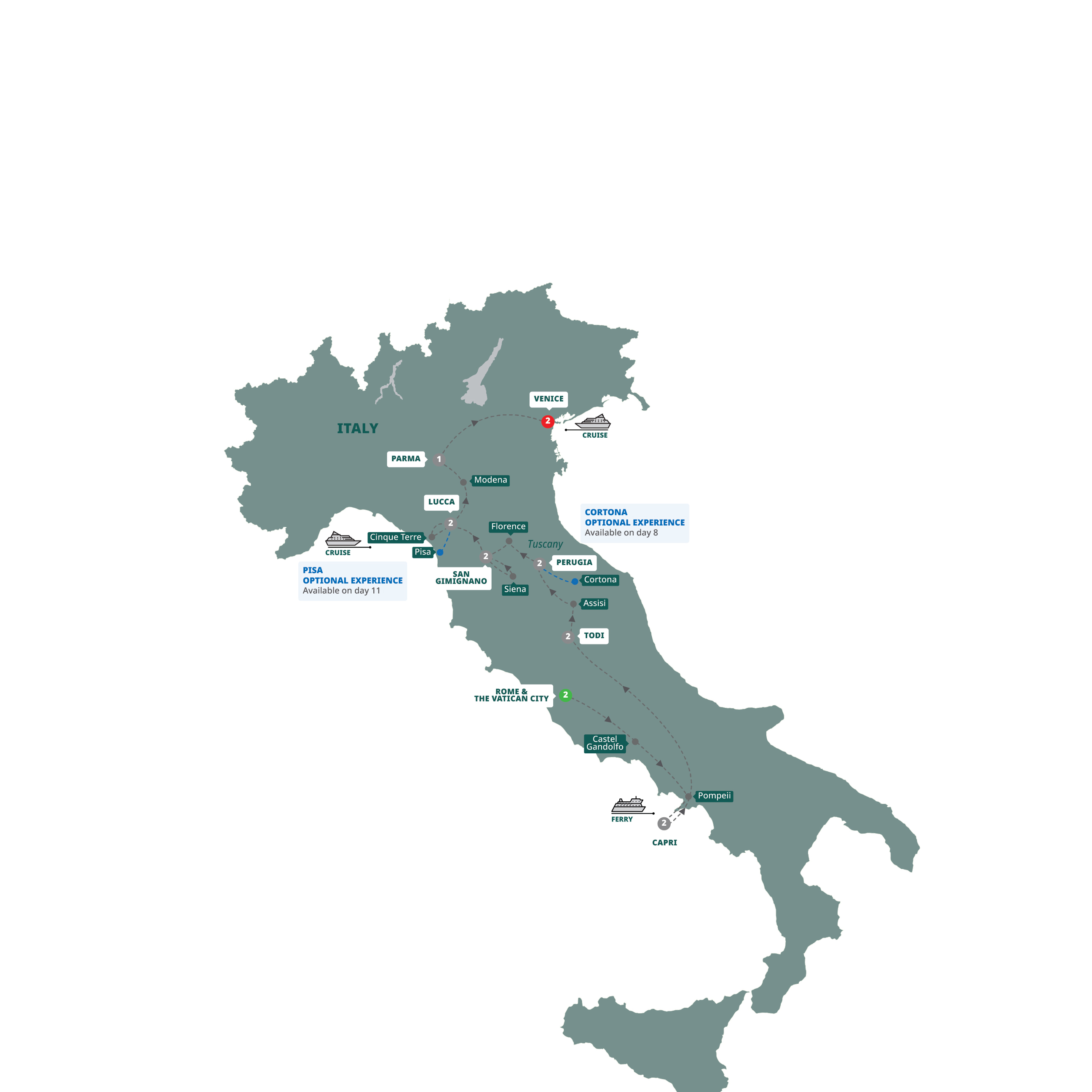 Map Country Roads Of Italy Guided Tour XE722 27