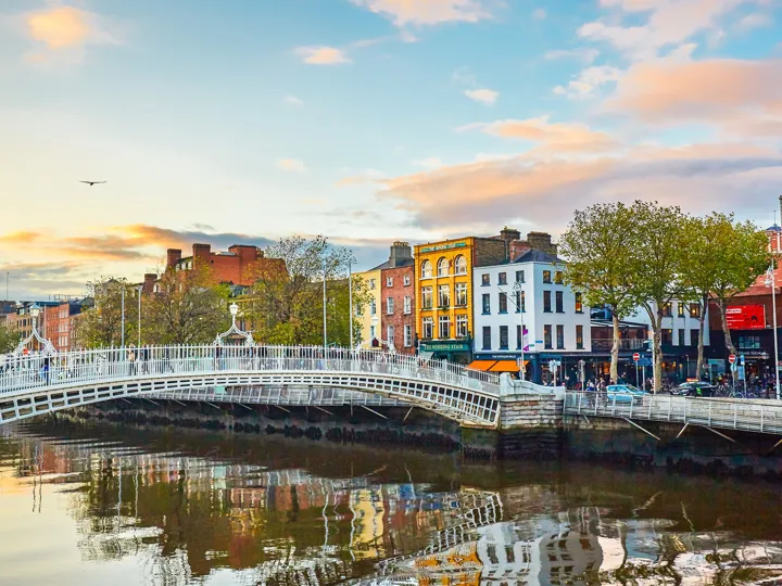 The Ha Penny Bridge In Dublin, Ireland