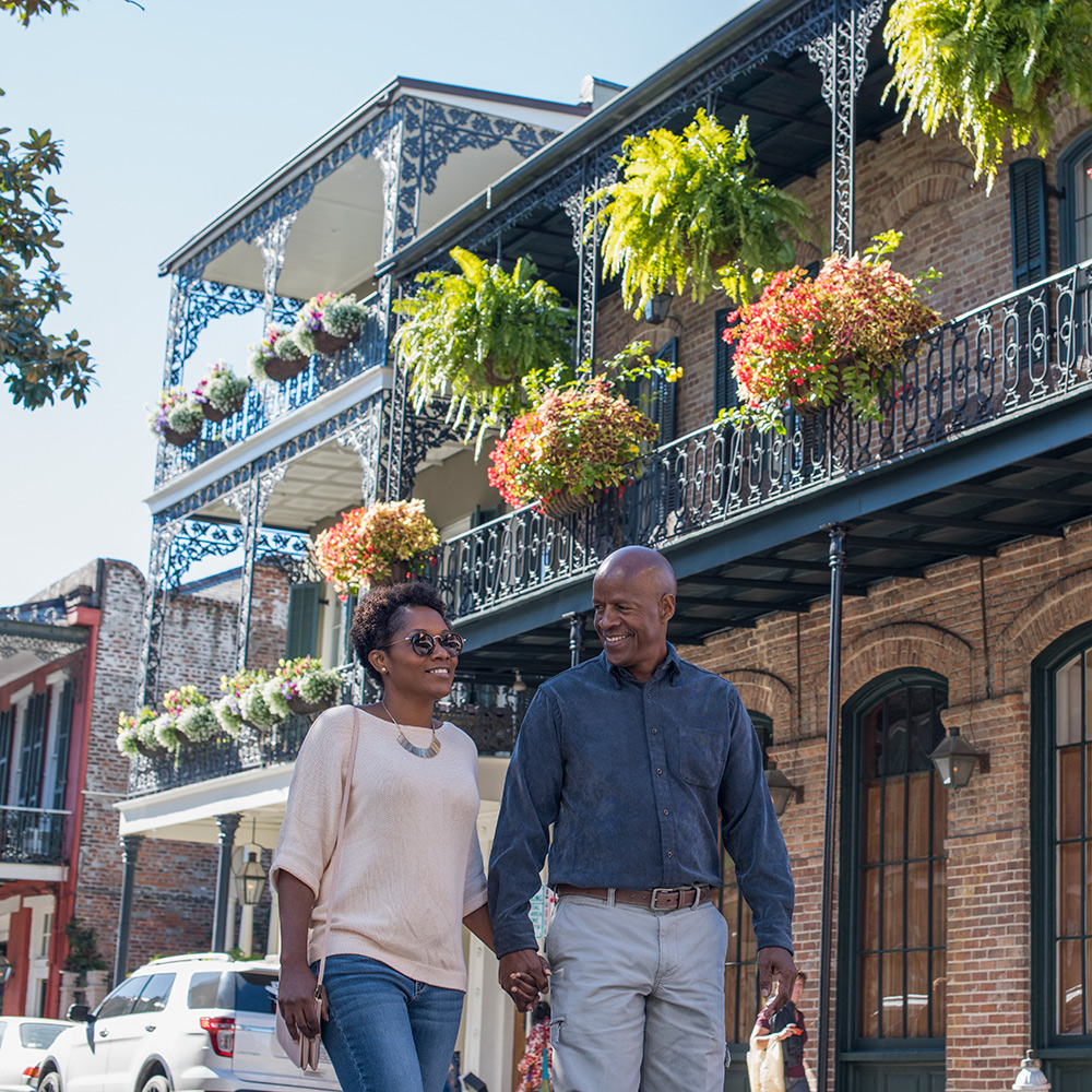 People walking on  the streets of New Orleans, USA