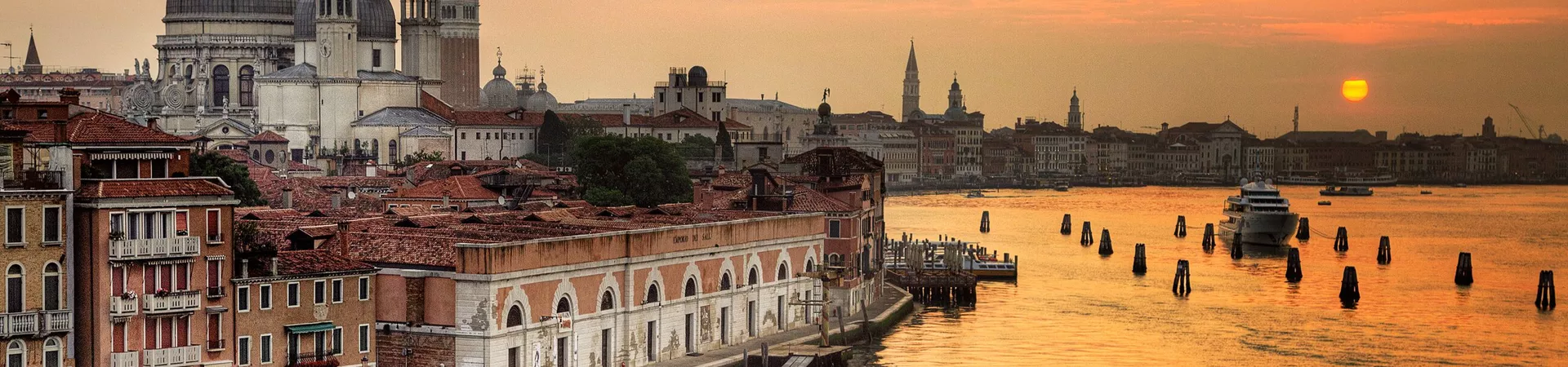 Sunrise over the iconic Grand Canal in Venice, Italy