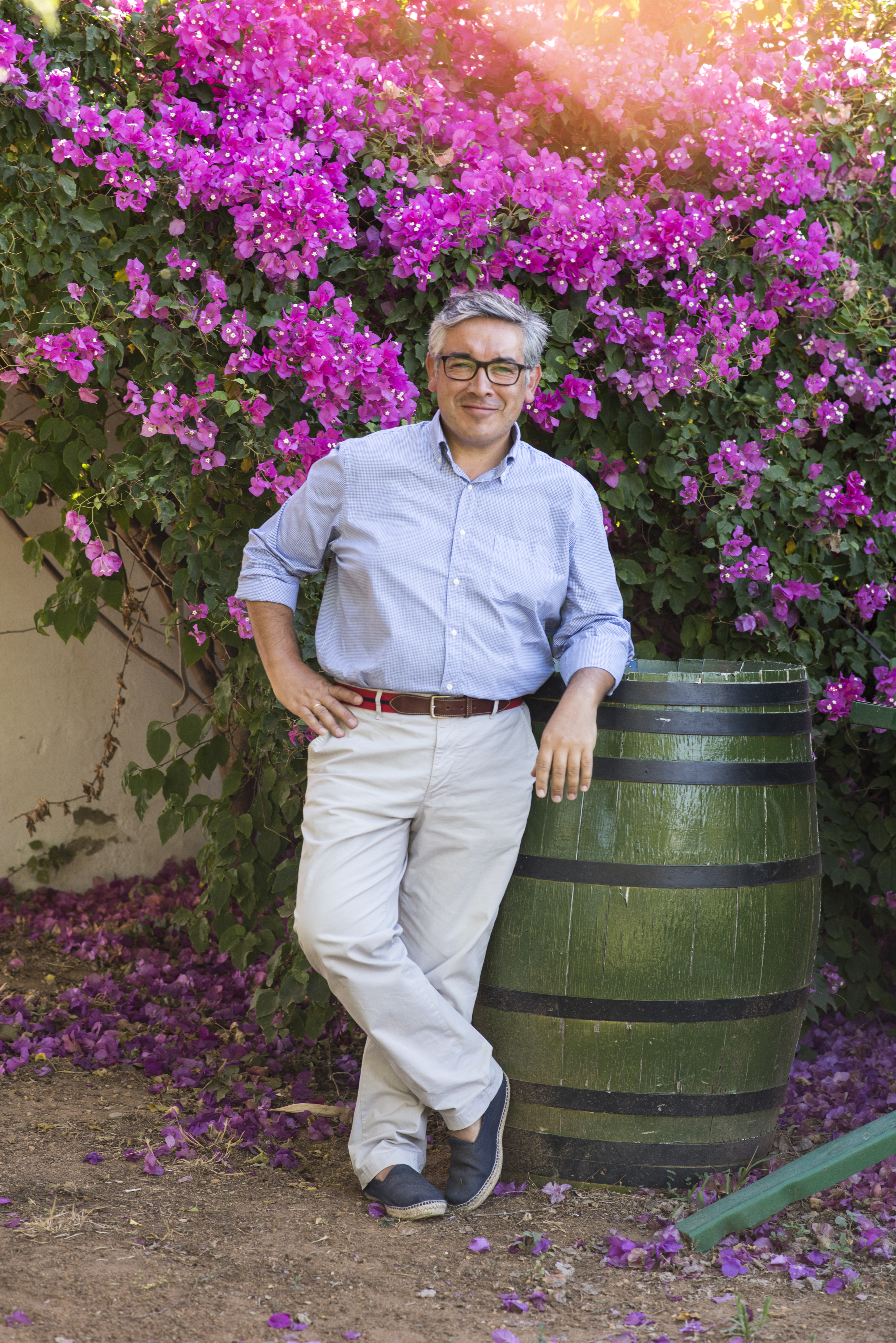 Be My Guest host from the Morillo Family standing next to barrel in Seville