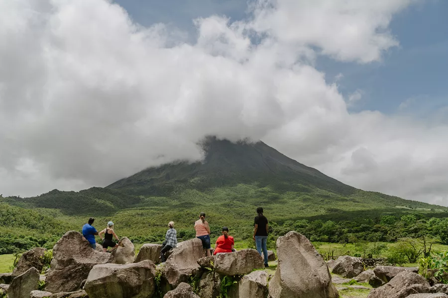 Tour Group At Arenal Volcano