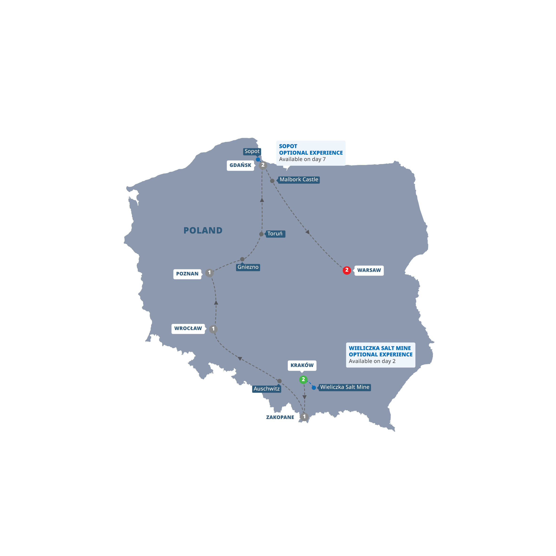 Map Highlights Of Poland Guided Tour E975 27